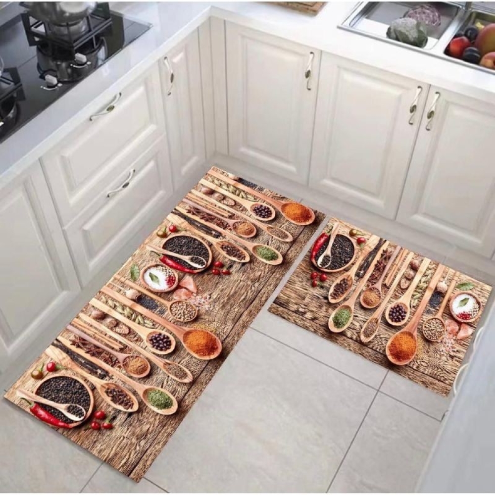  Set 2 Covoare de Bucatarie Antiderapant, 120 x 40 / 60 x 40 cm - Engros