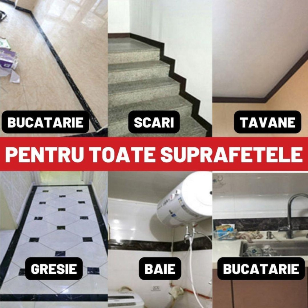  Plinta Autoadeziva Pentru Pardoseala Sau Perete Tip Marmura, Impermeabila, 10 X 500 cm , Engros