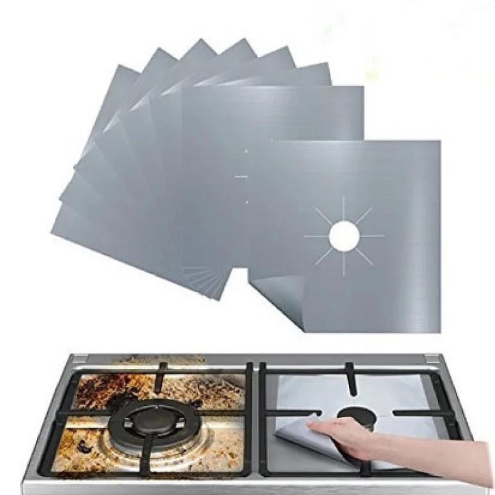  Set 4 Folii Teflon, Detasabile pentru Aragaz, Lavabila Reutilizabila - Engros