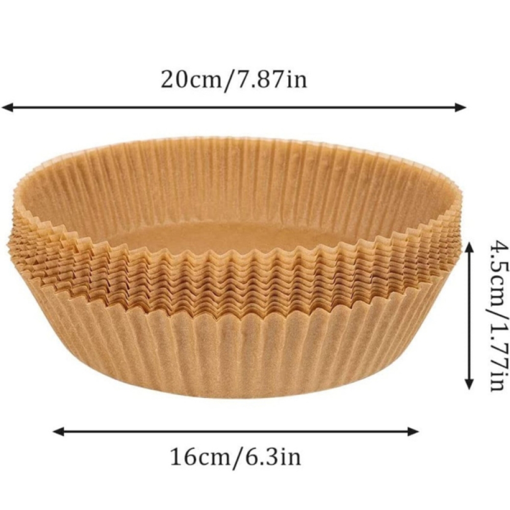  Set de 50 hartii de copt pentru friteuza Saizone bej, 16 x 4.5 cm - Engros