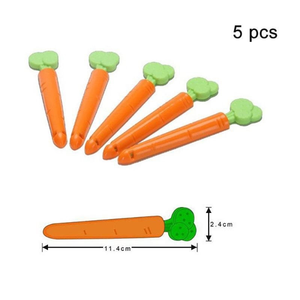  Set 5 cleme etansare pungi Model morcov, Portocaliu/Verde Engros