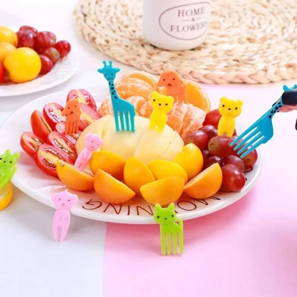  Set 10 Furculițe Animale Pentru Copii, 4 x 3 x 0.2 cm - Engros