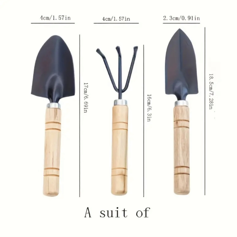  Set 3 Mini Scule de Gradina, 18.5 x 4 cm, Engros