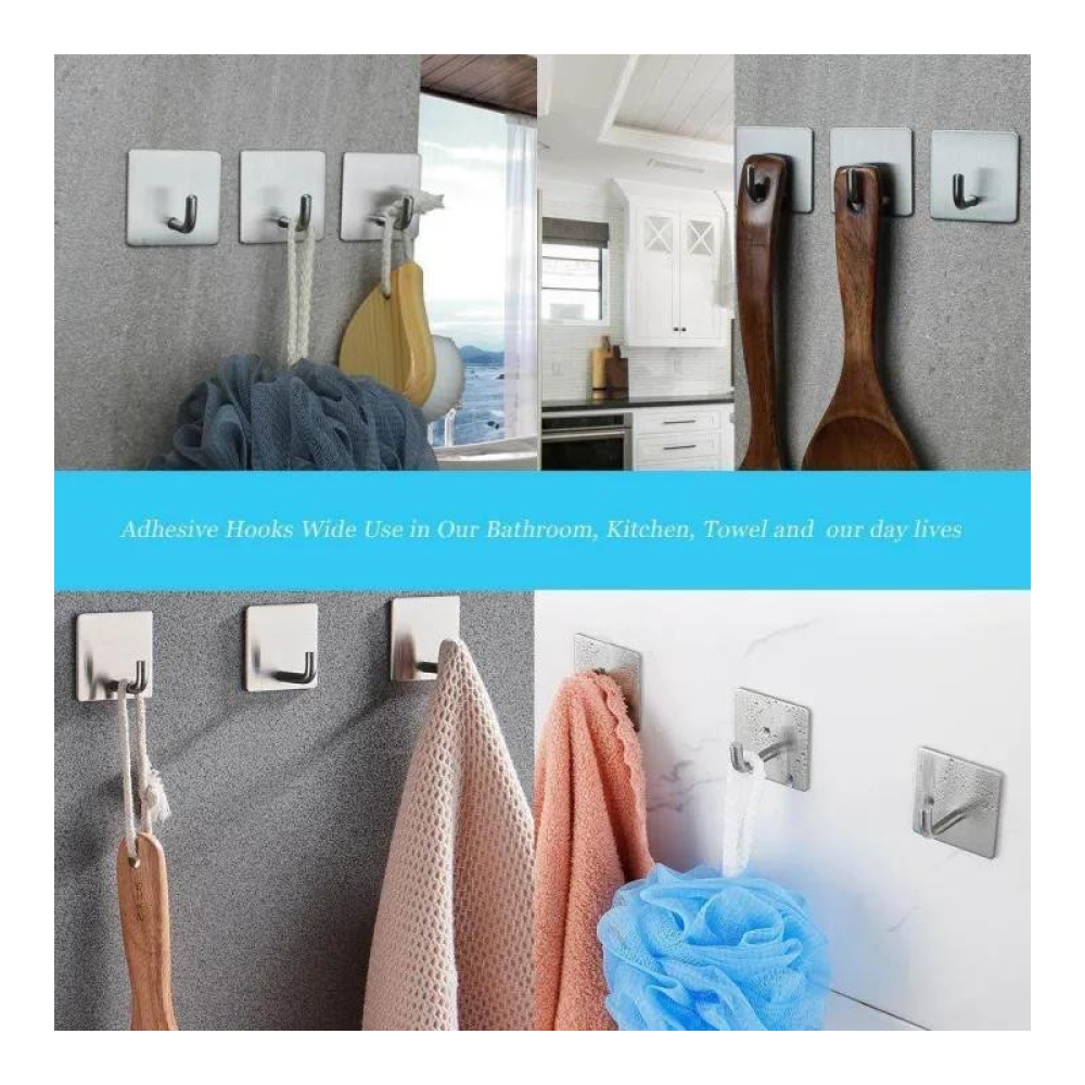  Cuier din oțel inoxidabil cu dublu adeziv, de perete pentru organizare Engros