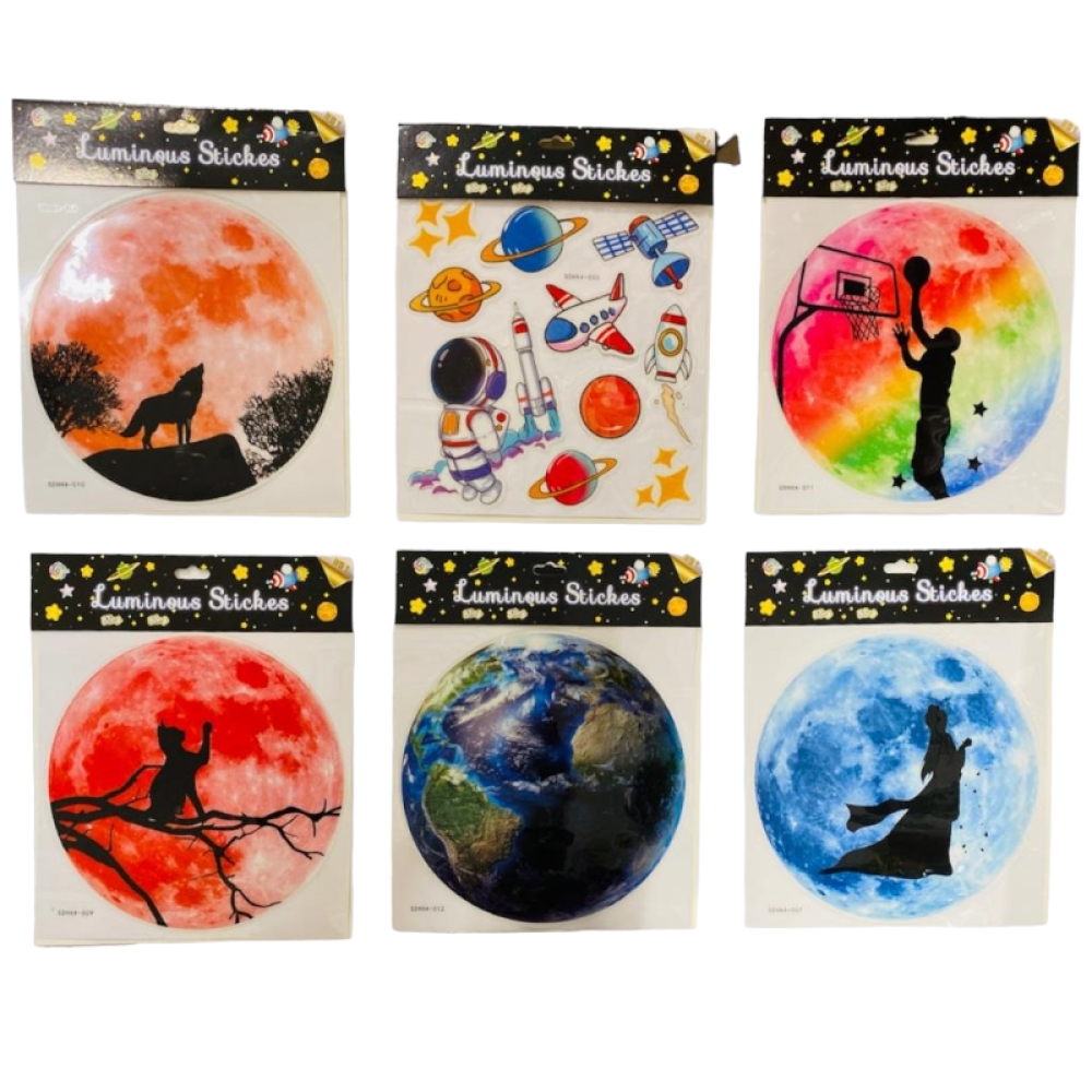  Stickere Decorative de perete fosforescent 21 x 21 cm Engros