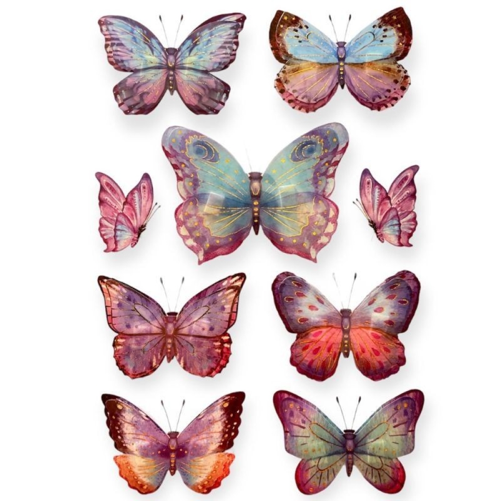  Stickere pentru perete Fluturi multicolor, 50 x 35 cm, Engros