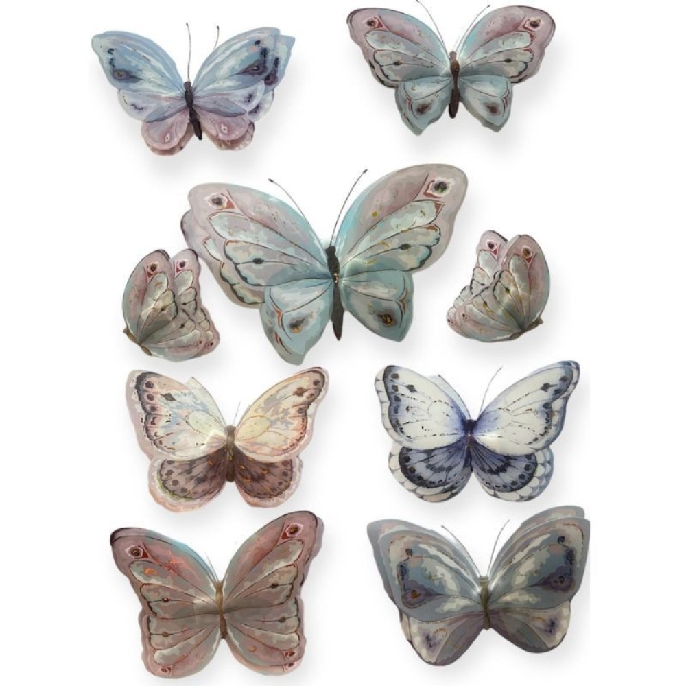  Stickere pentru perete Fluturi multicolor, 50 x 35 cm, Engros