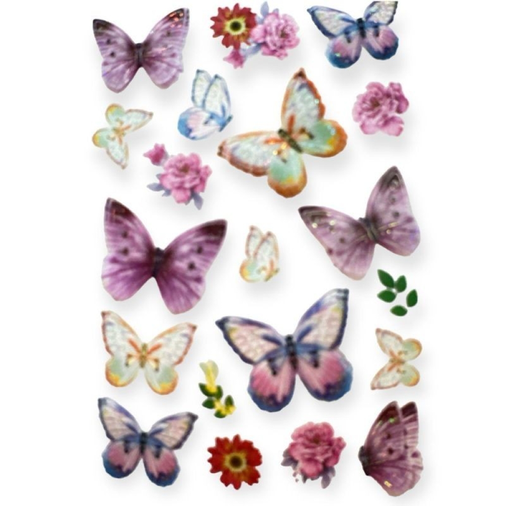 Stickere pentru perete Fluturi multicolor, 50 x 35 cm, Engros