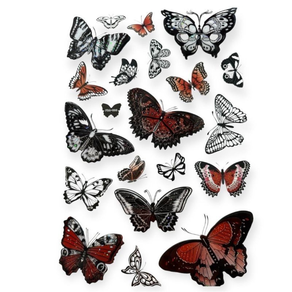  Stickere pentru perete Fluturi multicolor, 50 x 35 cm, Engros