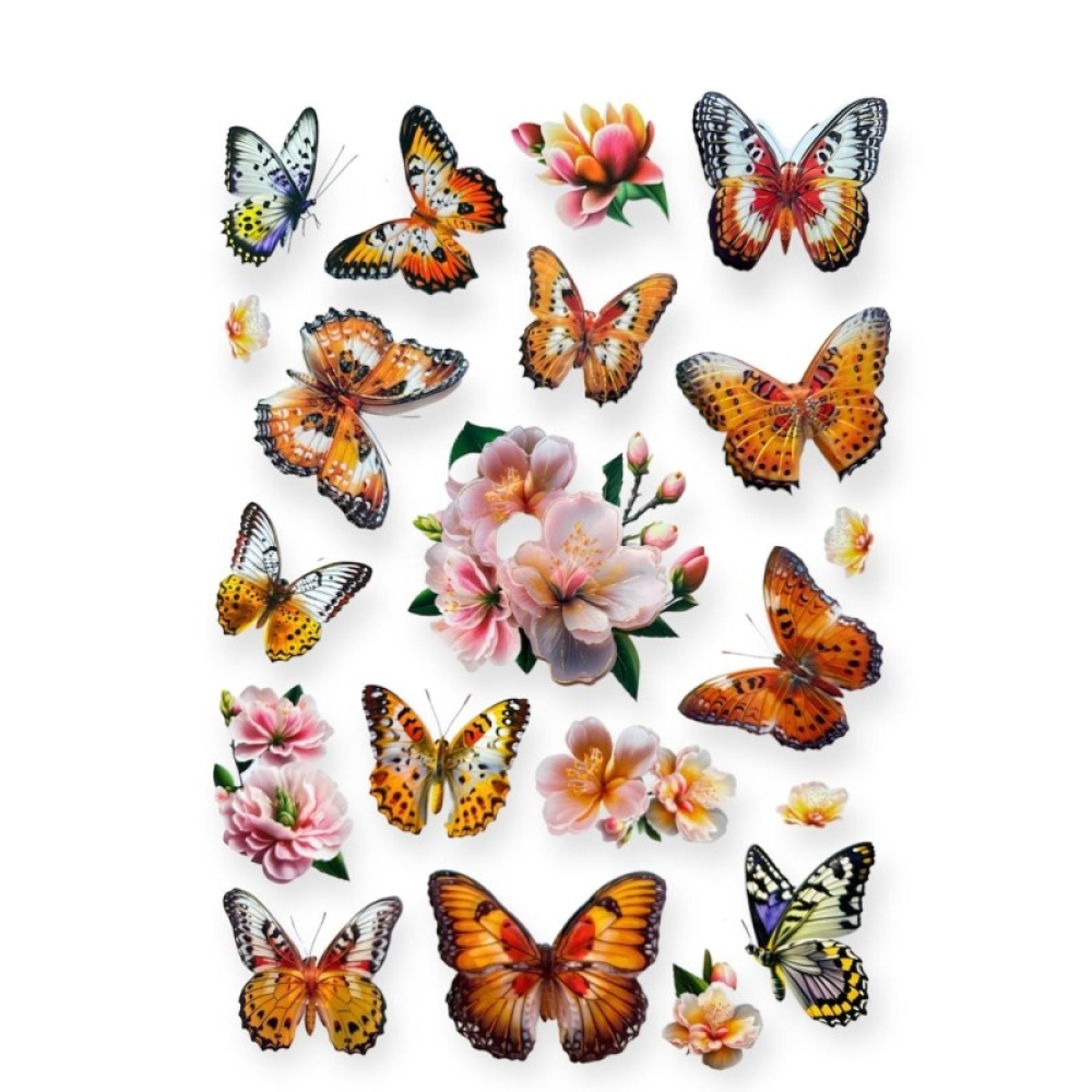 Stickere pentru perete Fluturi multicolor, 50 x 35 cm, Engros