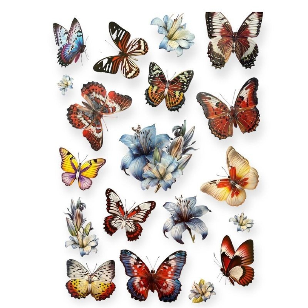  Stickere pentru perete Fluturi multicolor, 50 x 35 cm, Engros