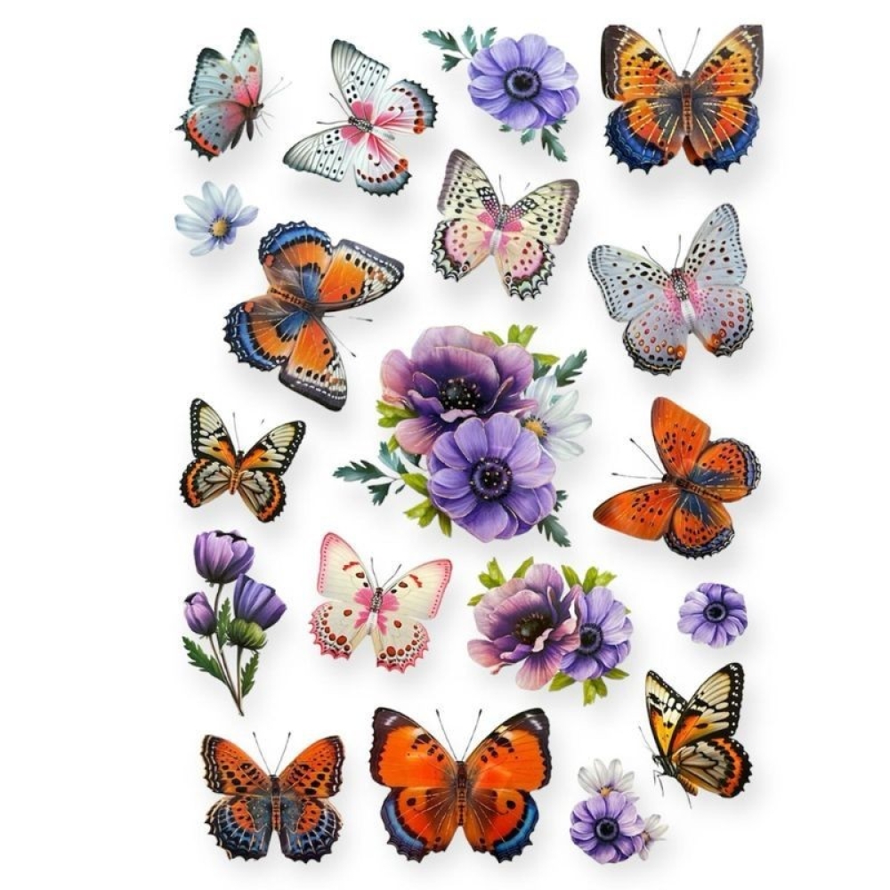  Stickere pentru perete Fluturi multicolor, 50 x 35 cm, Engros