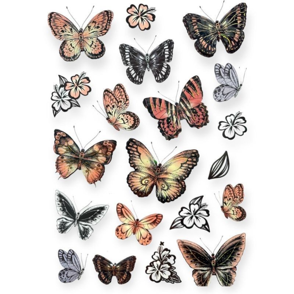  Stickere pentru perete Fluturi multicolor, 50 x 35 cm, Engros