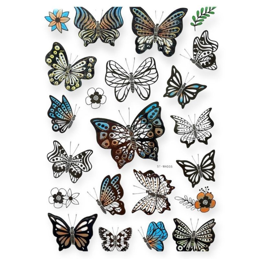  Stickere pentru perete Fluturi multicolor, 50 x 35 cm, Engros