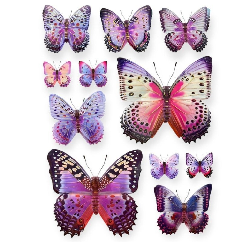  Stickere pentru perete Fluturi multicolor, 50 x 35 cm, Engros