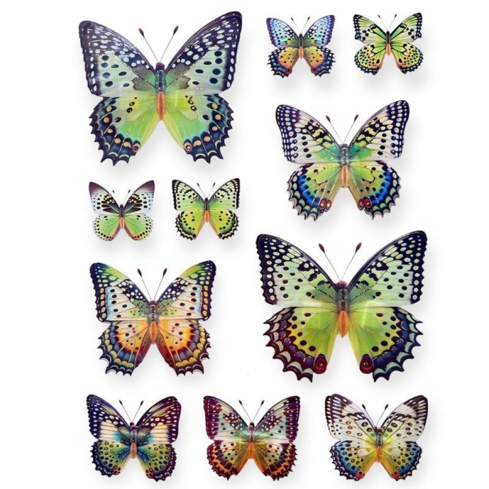  Stickere pentru perete Fluturi multicolor, 50 x 35 cm, Engros