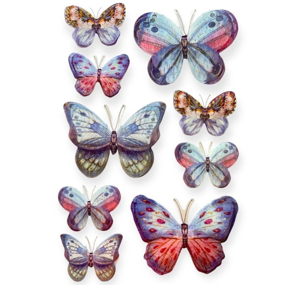  Stickere pentru perete Fluturi multicolor, 50 x 35 cm, Engros