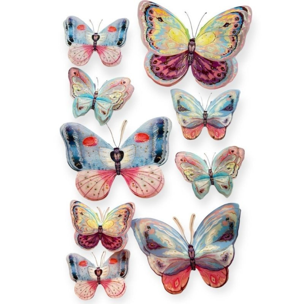  Stickere pentru perete Fluturi multicolor, 50 x 35 cm, Engros