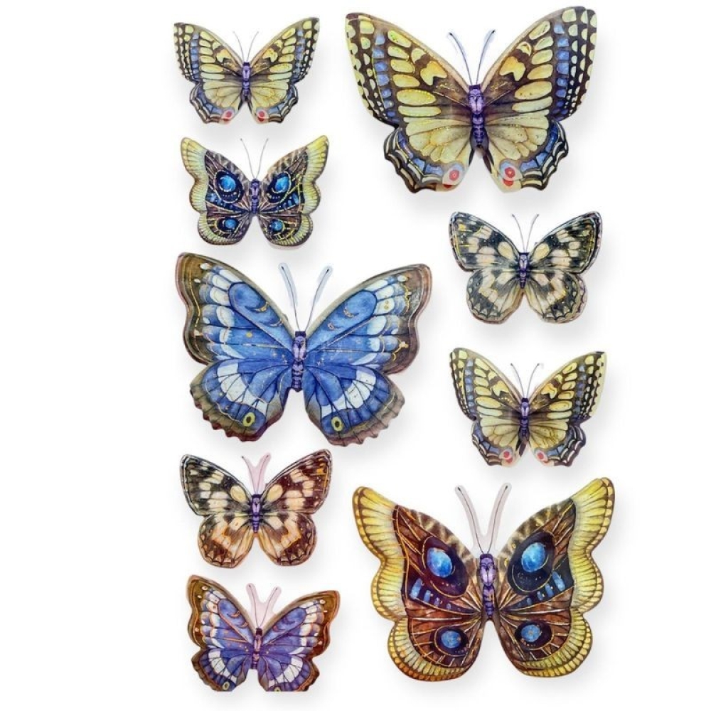  Stickere pentru perete Fluturi multicolor, 50 x 35 cm, Engros