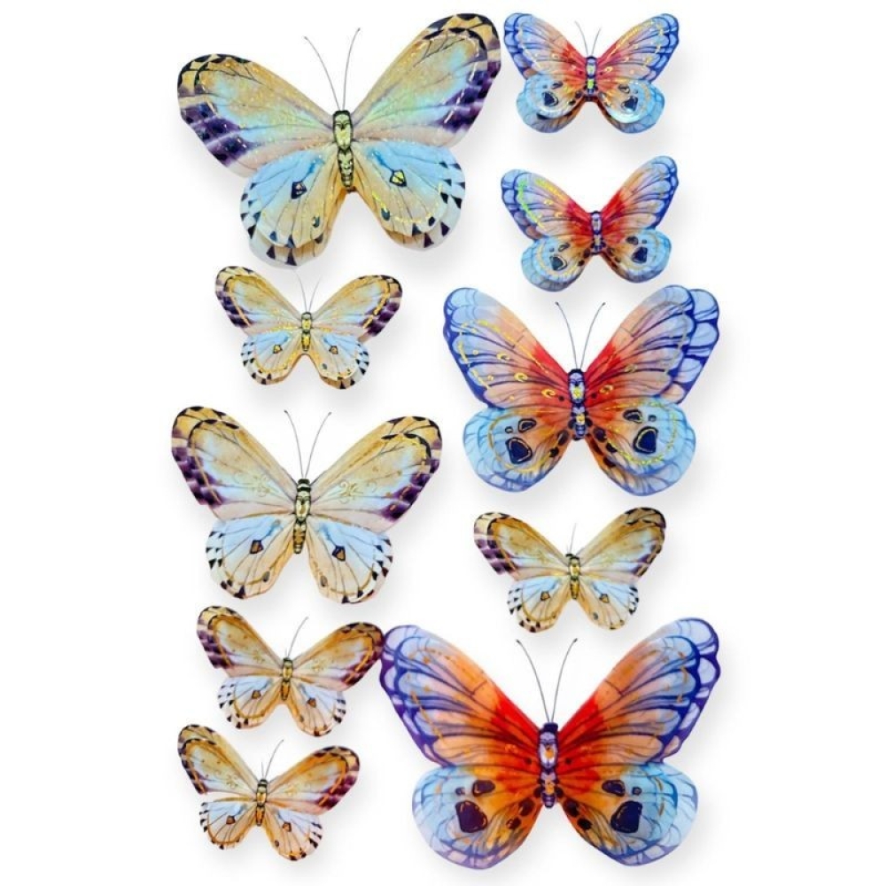  Stickere pentru perete Fluturi multicolor, 50 x 35 cm, Engros
