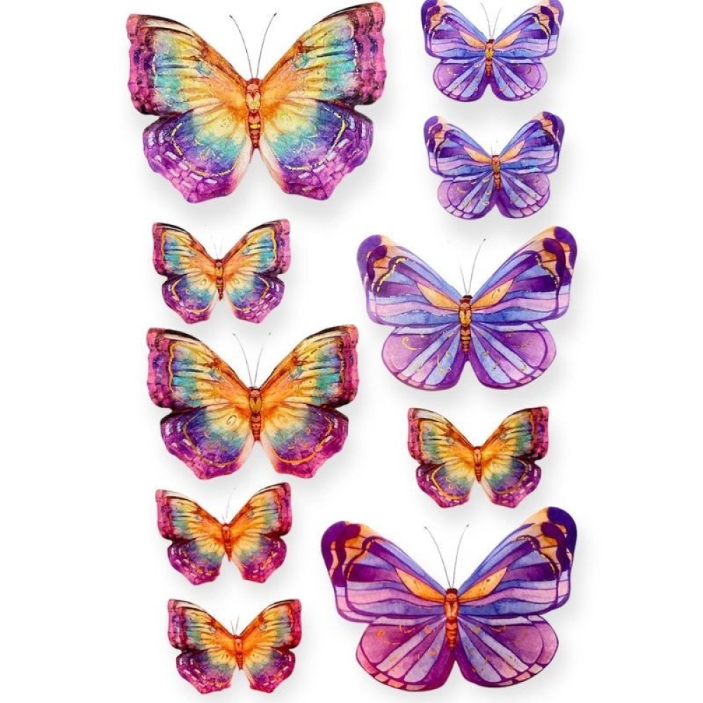  Stickere pentru perete Fluturi multicolor, 50 x 35 cm, Engros