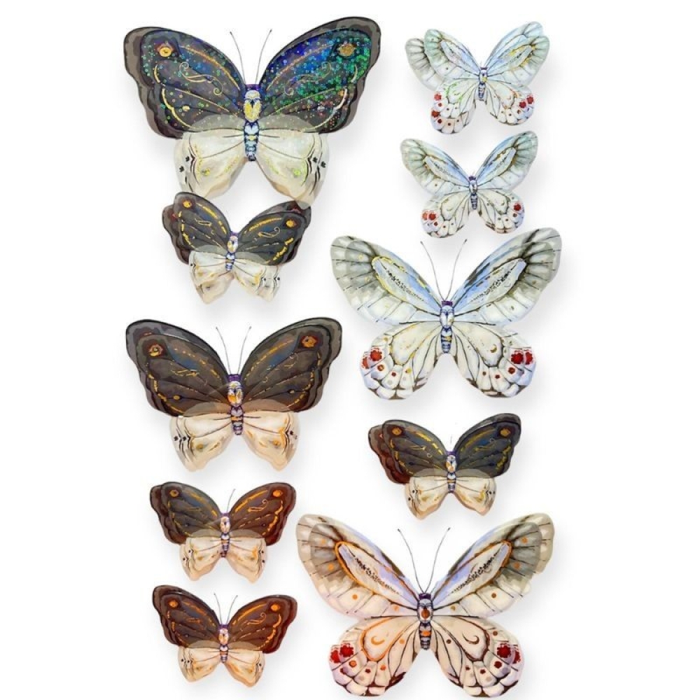  Stickere pentru perete Fluturi multicolor, 50 x 35 cm, Engros
