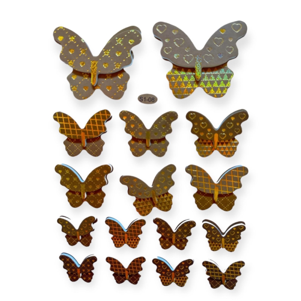  Stickere pentru perete Fluturi multicolor, 21 x 15 cm, Engros