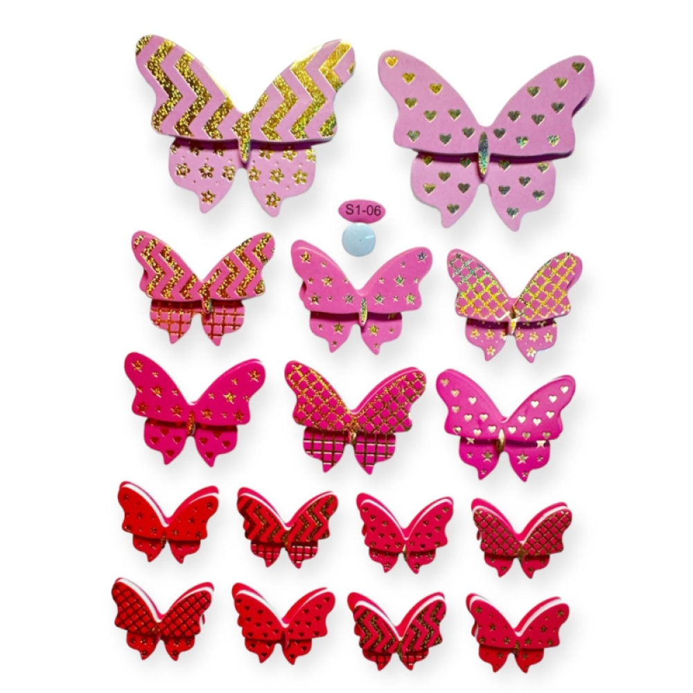  Stickere pentru perete Fluturi multicolor, 21 x 15 cm, Engros