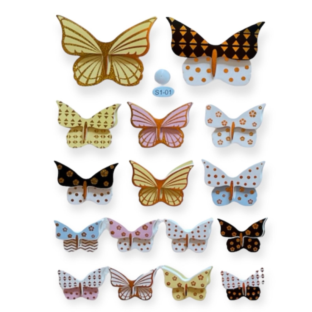  Stickere pentru perete Fluturi multicolor, 21 x 15 cm, Engros