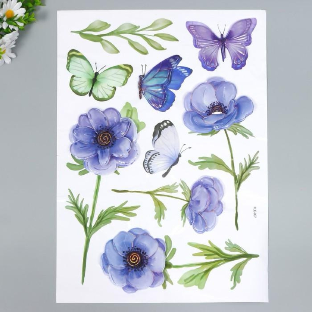  Set stickere Flori colorate, 50 x 35 cm, Engros