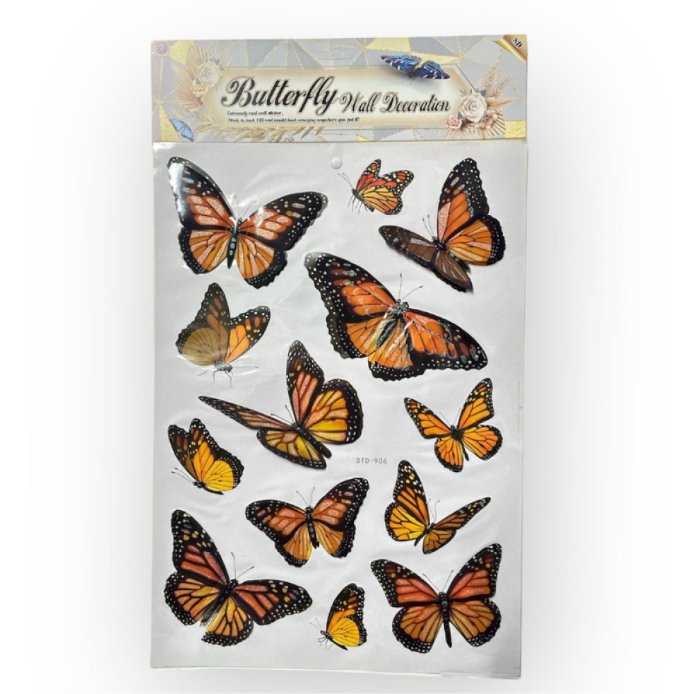  Stickere Decorative de perete cu Fluturi 3D , 50 x 35 cm, Engros