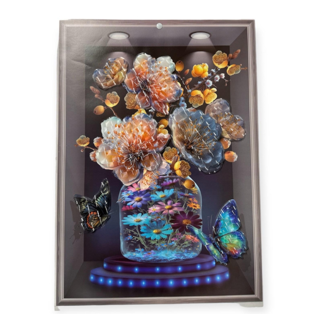  Sticker 3D Vaza cu flori, 50 x 35 cm, Engros