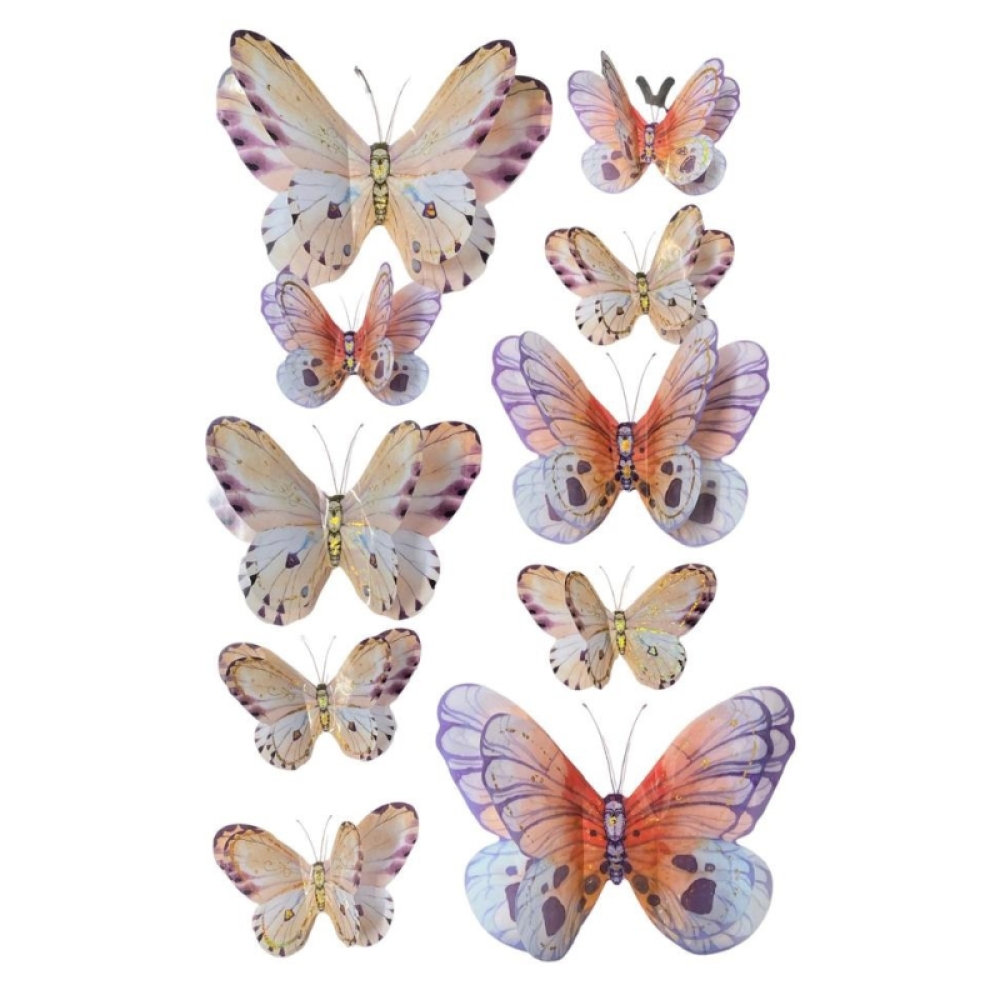  Stickere Decorative de perete 3D Cu Fluturi, 55 x 35 cm, Diverse modele - Engros