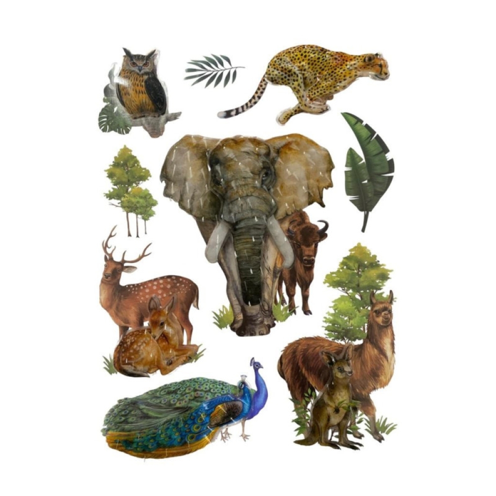  Stickere Decorative copii de perete Animale 3D, 40 x 30 cm, Diverse modele - Engros