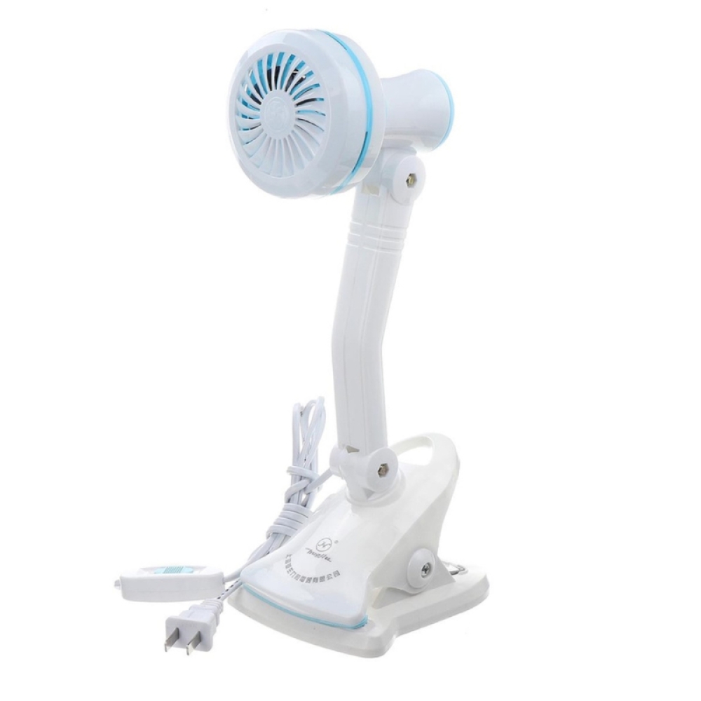  Ventilator Electric multifunctiona, picior pliabil si clips, Alb Albastru - Engros