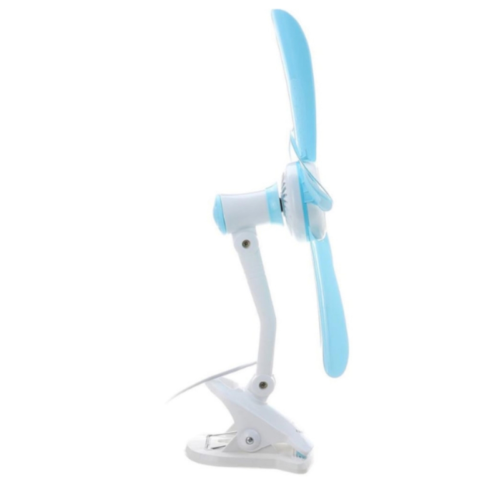  Ventilator Electric multifunctiona, picior pliabil si clips, Alb Albastru - Engros