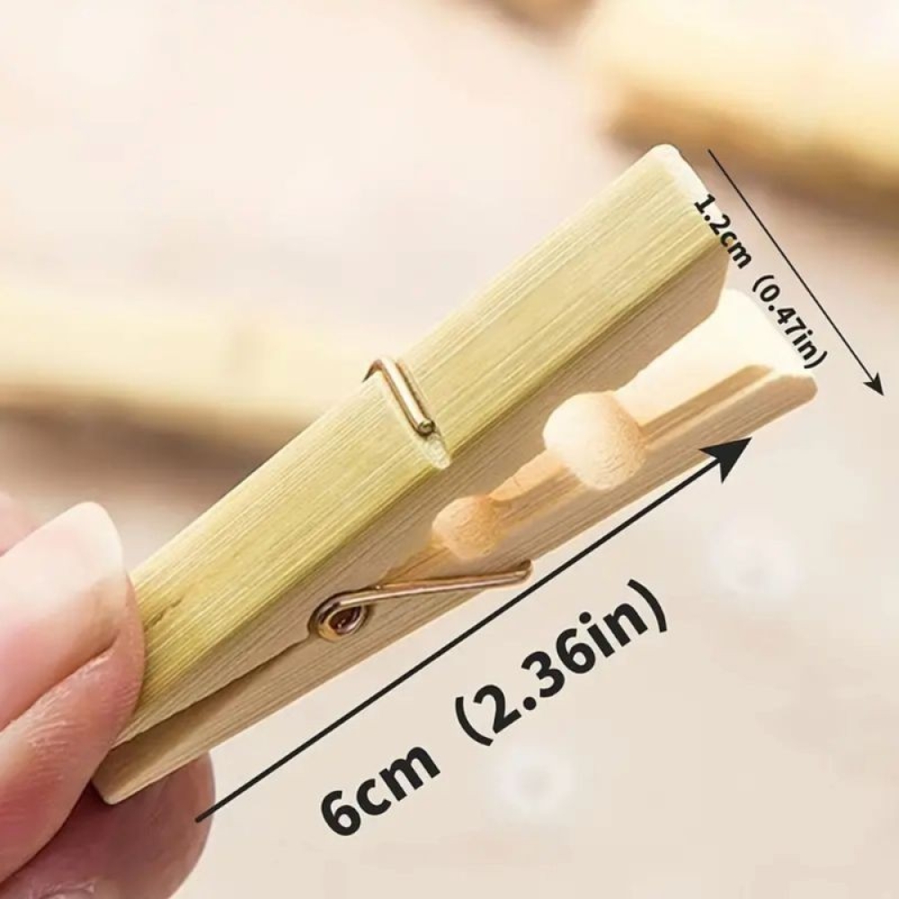  Set 20 Carlige Rufe, Lemn/ Bambus, 6 x 1 cm - Engros