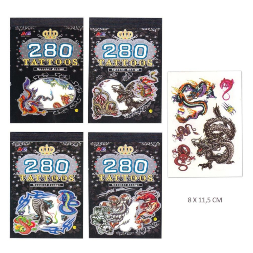  Album Tatuaje Temporare - set cu  4 foi, 11 x 8 cm, Engros