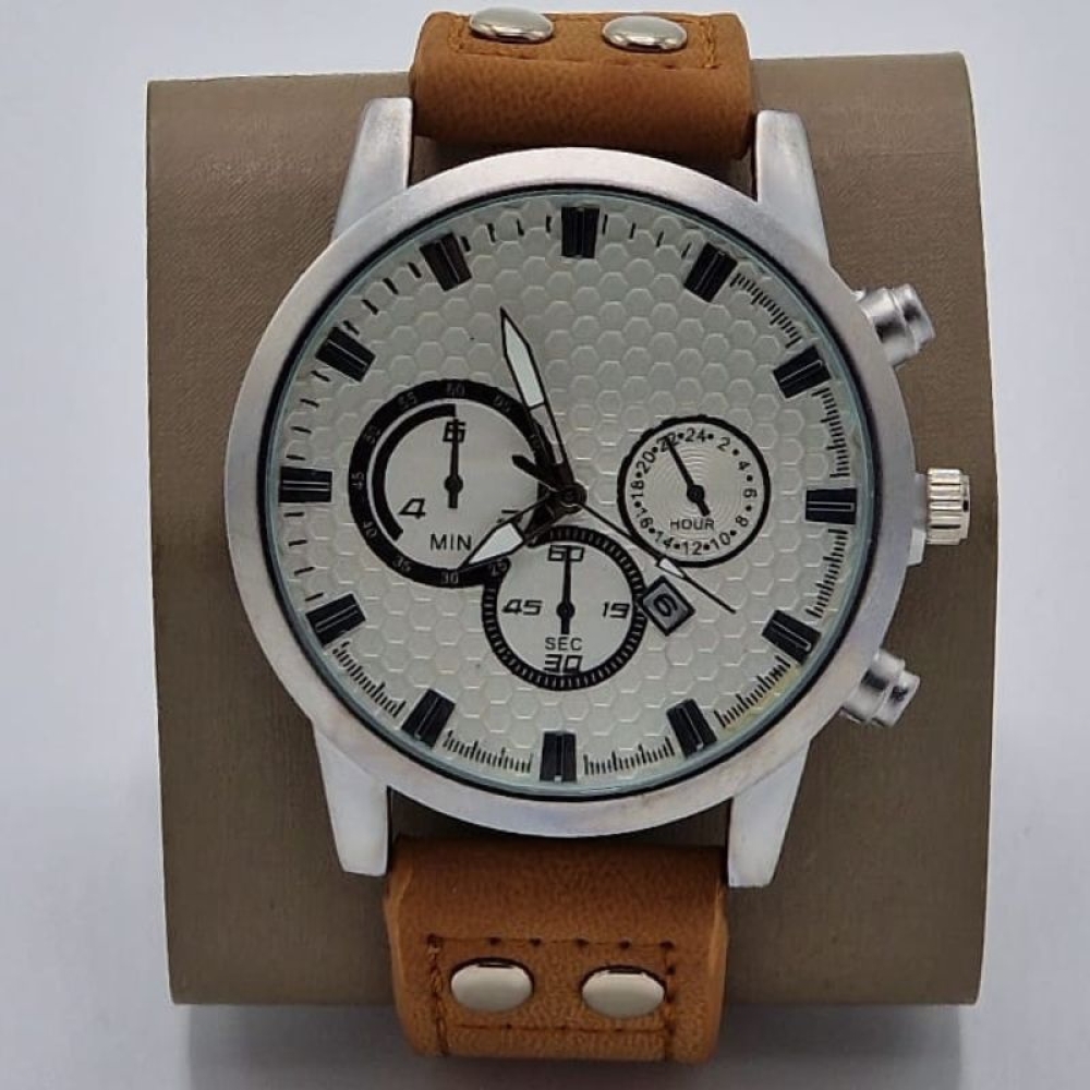  Ceasuri pentru Bărbați cu Data cu Curea din piele - 4 Modele Diferite, Engros