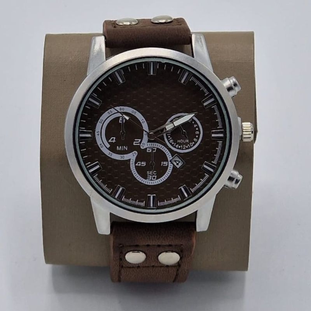  Ceasuri pentru Bărbați cu Data cu Curea din piele - 4 Modele Diferite, Engros