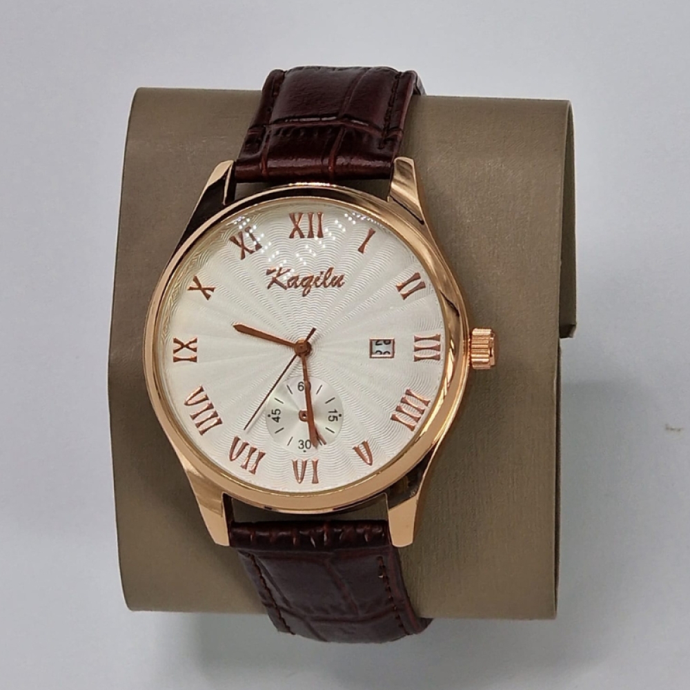  Ceasuri pentru Bărbați cu Data cu Curea din piele - 4 Modele Diferite, Engros