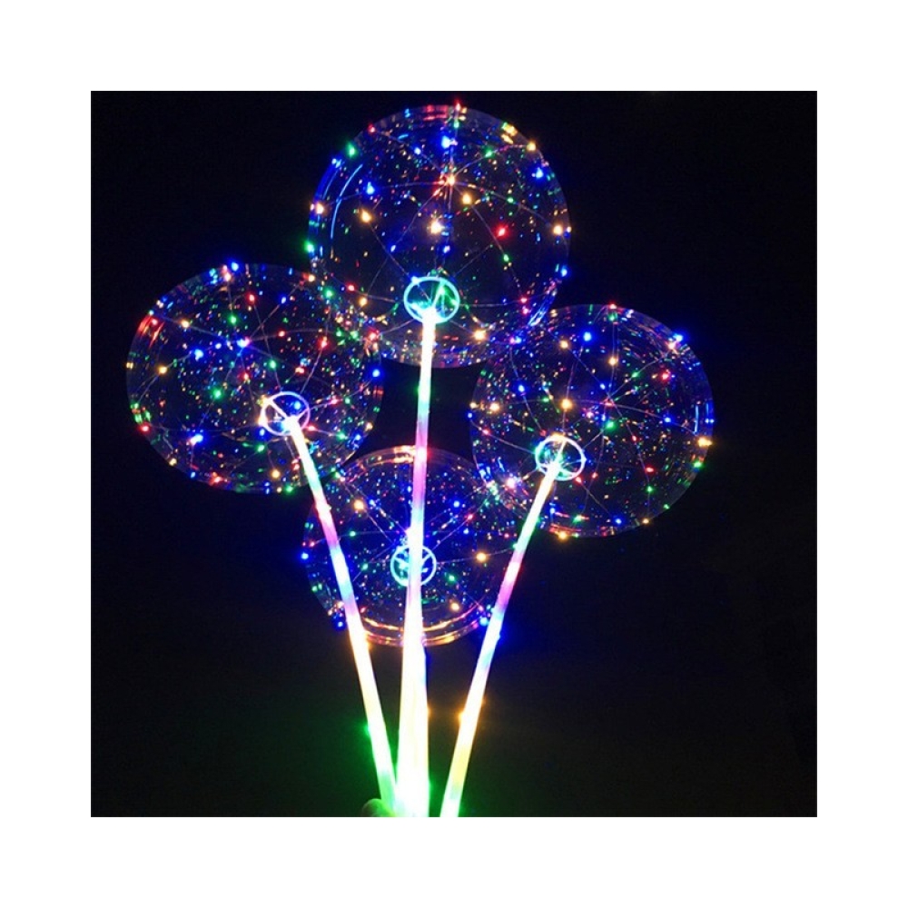  Balon luminos + Bat + Rozeta 50 LED-uri Multicolori - Engros