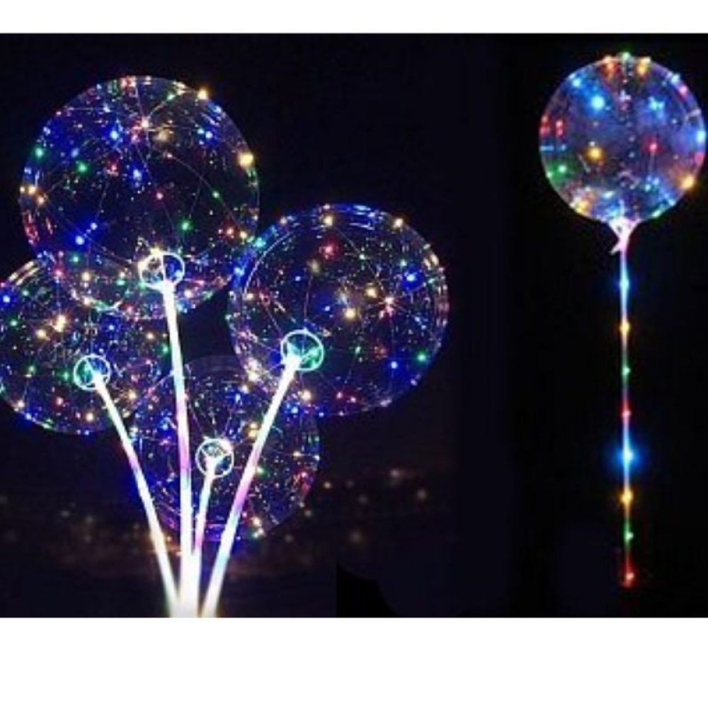  Balon luminos + Bat + Rozeta 50 LED-uri Multicolori - Engros