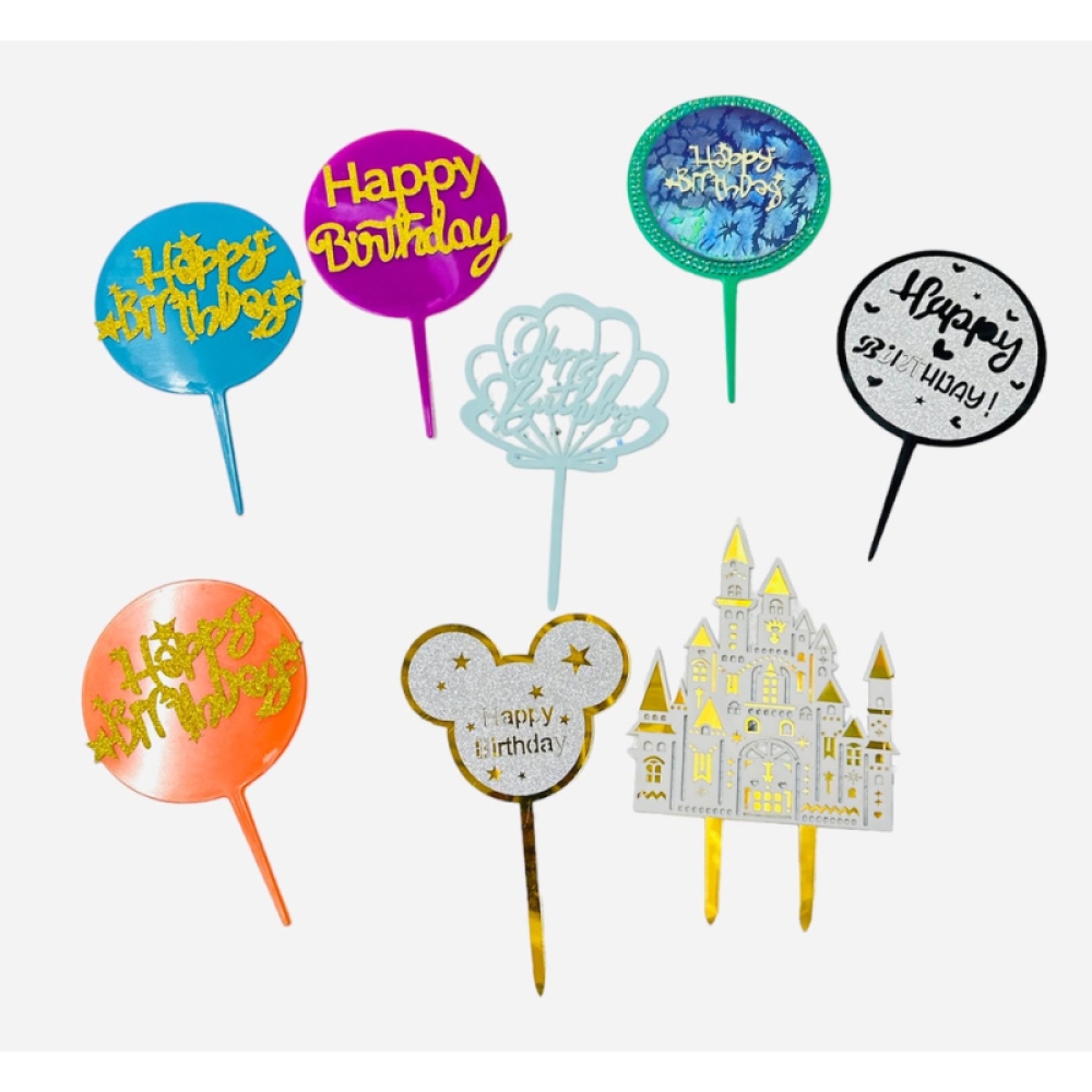  Decoratiuni Multicolore pentru tort, 16.5 x 10 cm, Engros