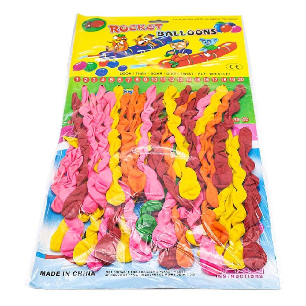  Set 40 Baloane din latex în formă de spirală - Engros