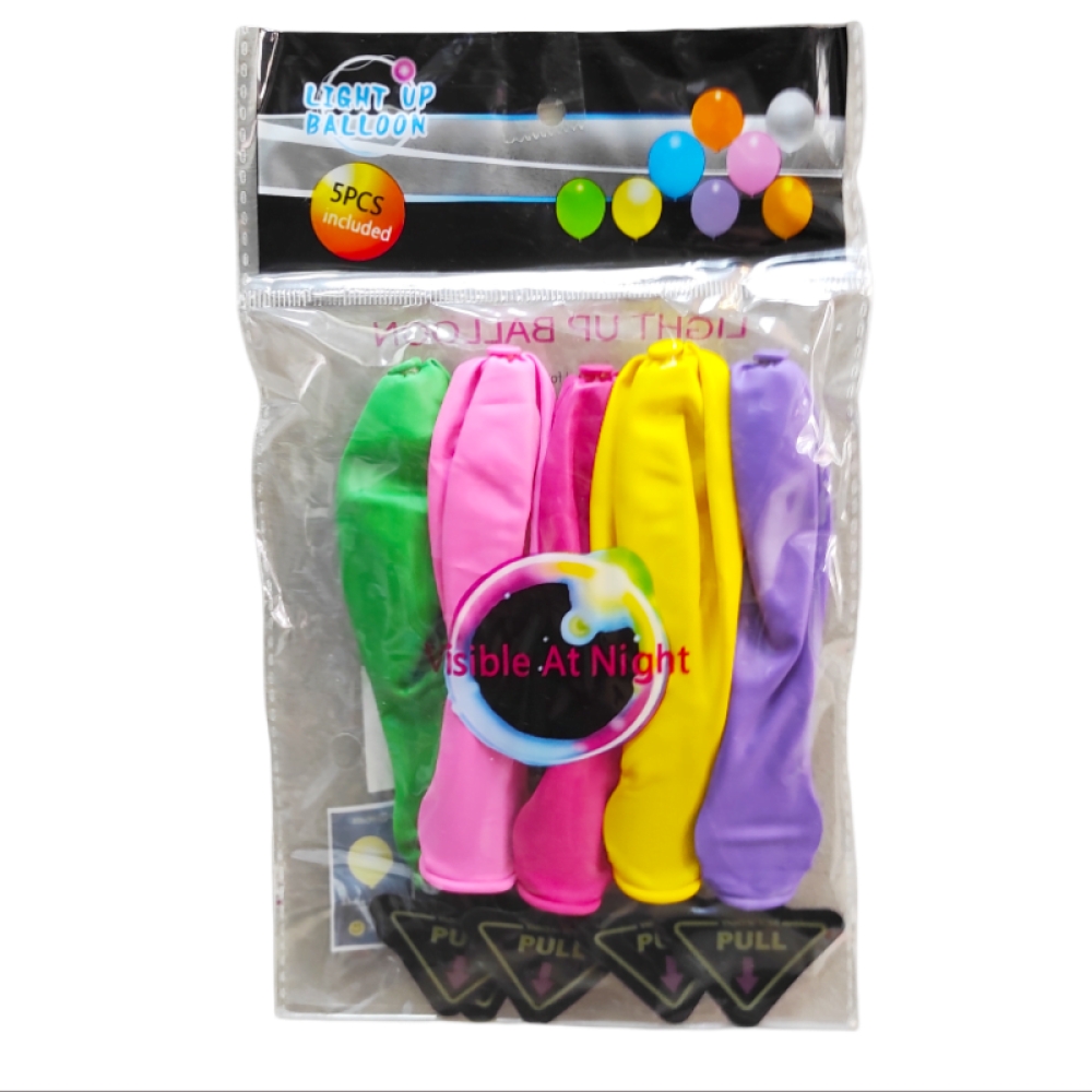  Set de 5 baloane luminoase cu lumină LED colorată - Engros
