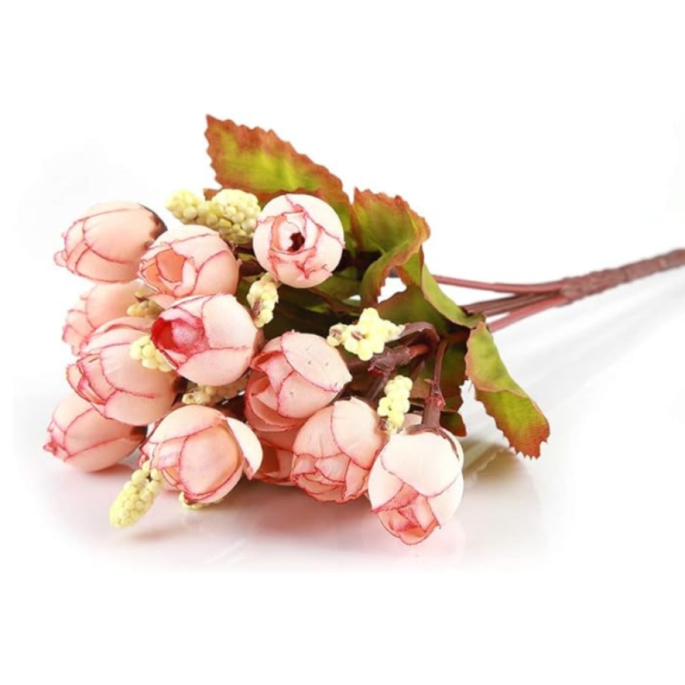  Buchet Trandafir Artificiale 5 Fire, 33 cm, 10 Flori - Engros