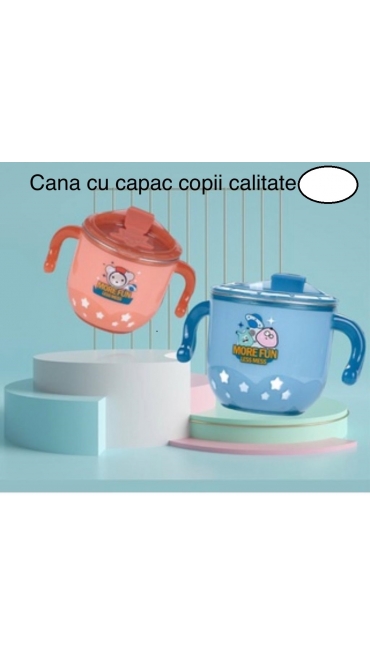 cana cu capac copii silicon 3/set