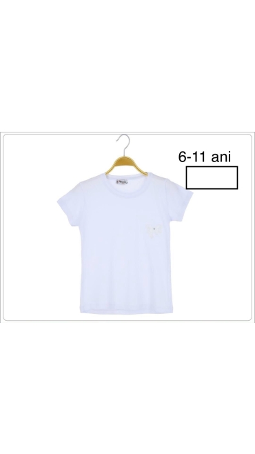 tricou alb copii 6-11 ani 6/set