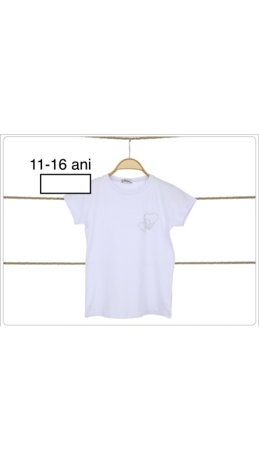 tricou alb fete 11-16 ani 6/set